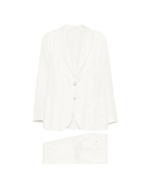 Eleventy White Pinstripe-Pattern Suit for men