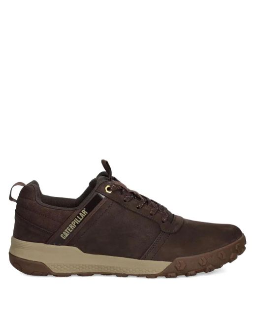 Caterpillar Brown Hex Ready Leather Lace-Up Sneakers for men