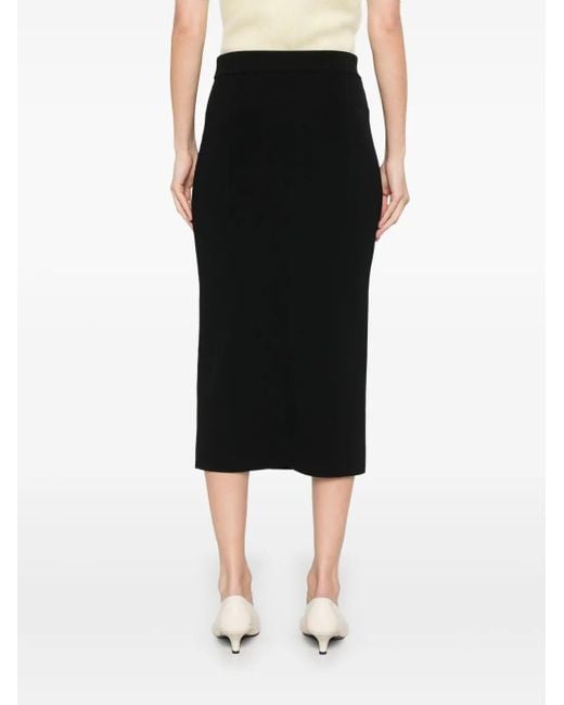 Max Mara Black Fitted Mid-Calf Skirt