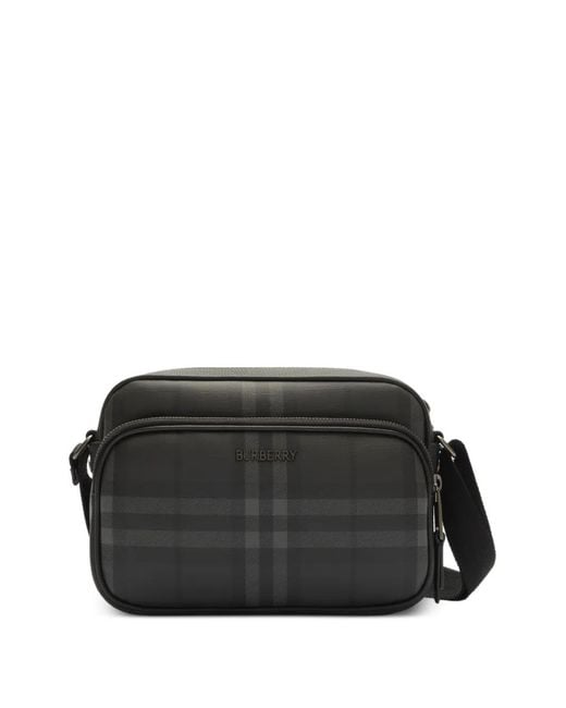 Burberry Black Check Crossbody Bag for men