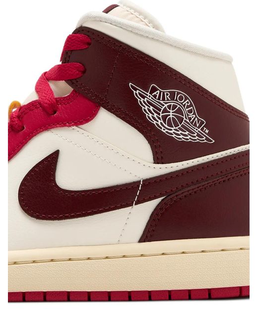 Nike Red Air Jordan 1 Mid Sneakers