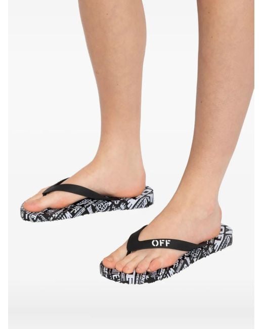 Off-White c/o Virgil Abloh White Logo-Print Flip-Flops