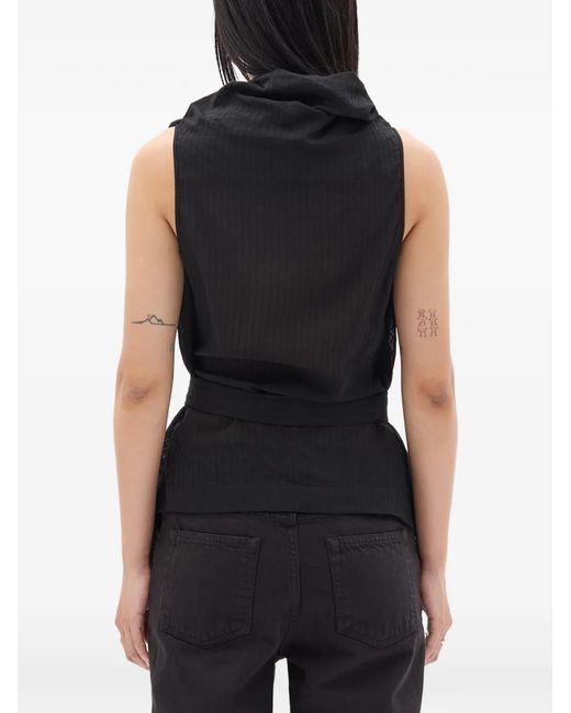 Ann Demeulemeester Black Haut Ceinturé Macy À Col Bénitier