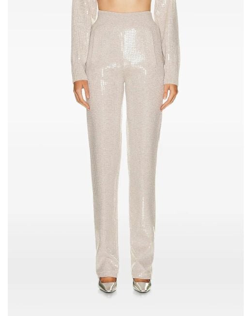 Burberry Women's White Sequin-Embellished Pants