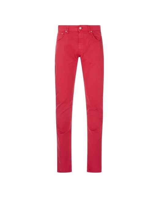 PT Torino Red Logo-Patch Slim-Fit Trousers for men