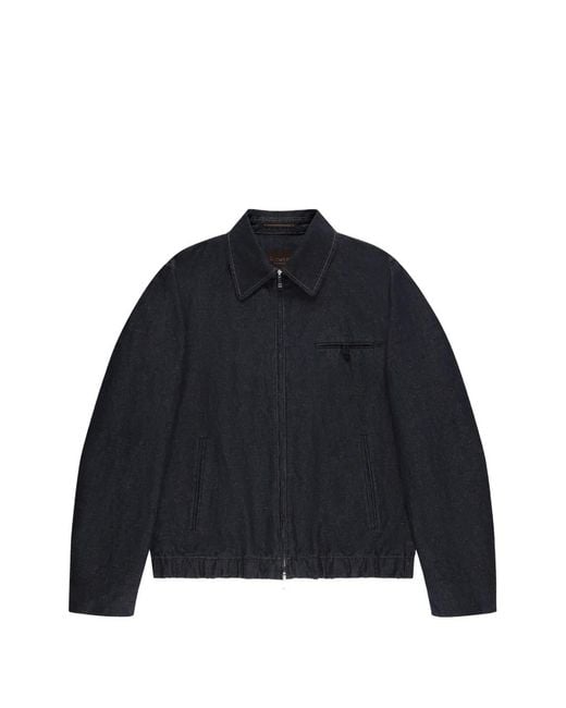 Montedoro Blue Primo Denim Bomber Jacket for men
