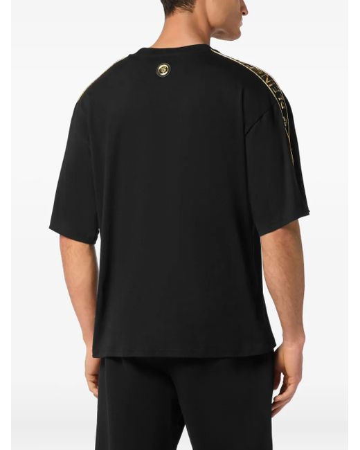 Philipp Plein Black Laminated T-Shirt for men