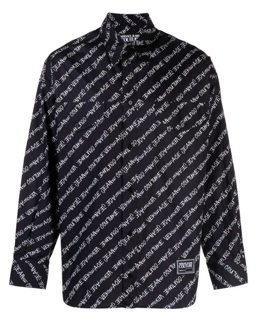 Versace Hemd mit Logo-Print in Schwarz für Herren | Lyst AT