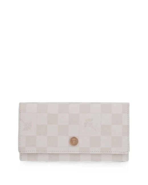 Joop! Gray Check-Pattern Logo-Plaque Wallet
