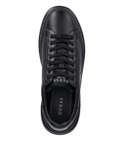 Guess Black Elba Embossed-Logo Platform Sneakers for men