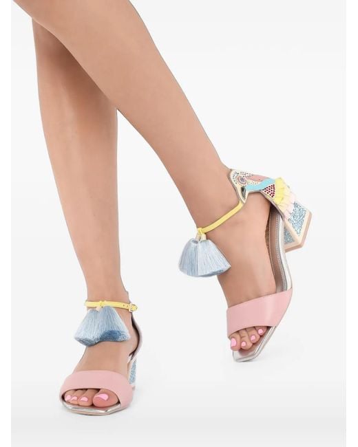 Kat Maconie Pink Kay Tassel-Embellishment Sandals