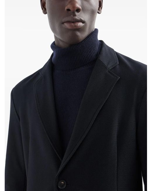 Emporio Armani Blue 3D-Patterned Single-Breasted Blazer for men