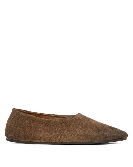 Marsèll Brown Coltellaccio Suede Ballet Flats for men