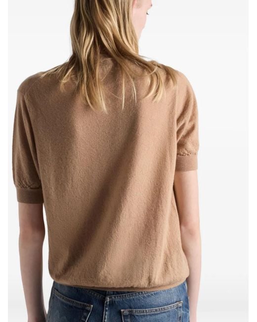 Pull Nervuré À Manches Courtes Prada en coloris Natural