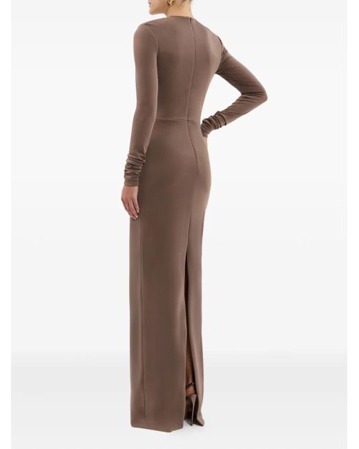 Rebecca Vallance Brown Misha Long-Sleeve Ring-Detail Maxi Dress