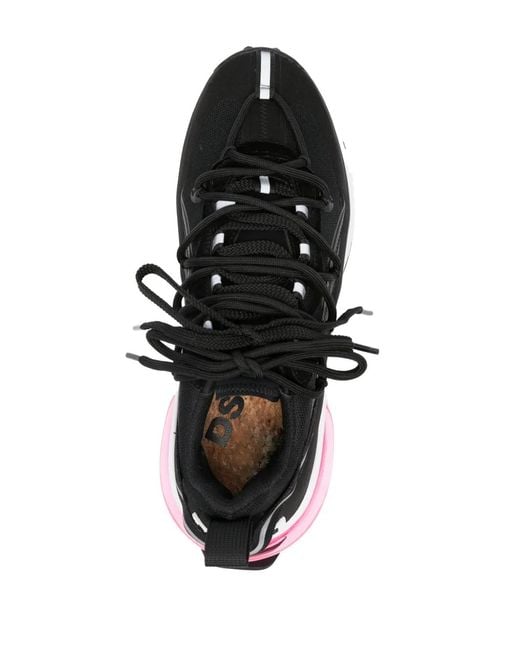 DSquared² Black Reflective-Detailing Chunky Sneakers