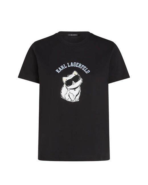 Karl Lagerfeld Black Ikon Choupette T-Shirt