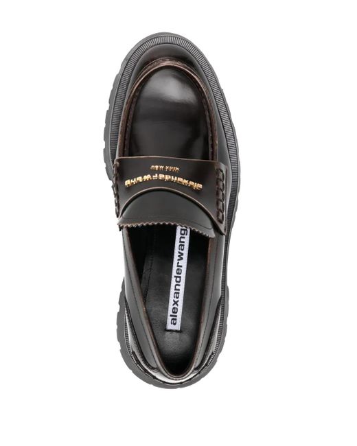 Alexander Wang Black Carter 45Mm Mid-Heel Leather Loafers