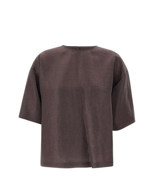 Boss Brown Short-Sleeve Blouse