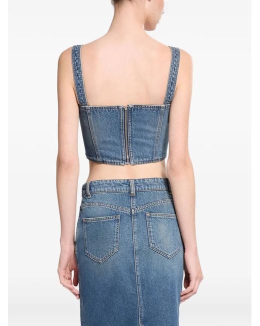 Elie Saab Cropped Top in het Blue