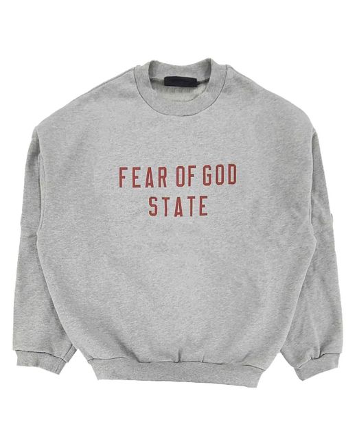 Fear Of God Gray Logo-Print Sweatshirt for men
