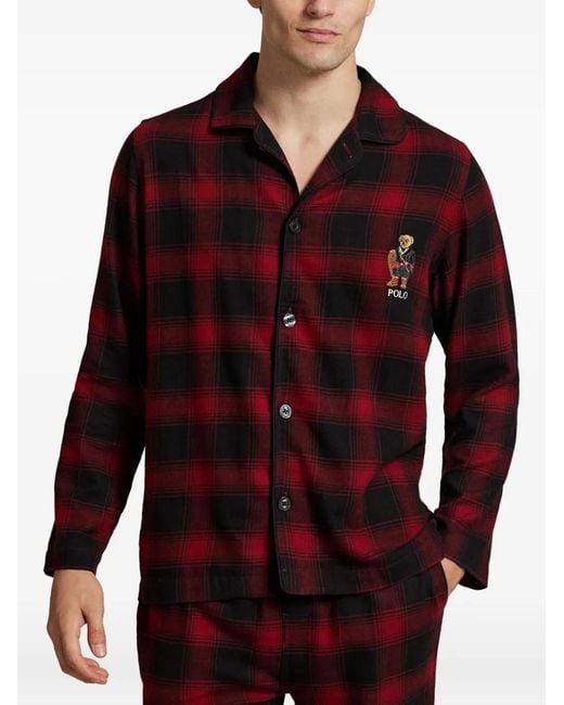 Polo Ralph Lauren Red Check-Bear Pyjamas for men