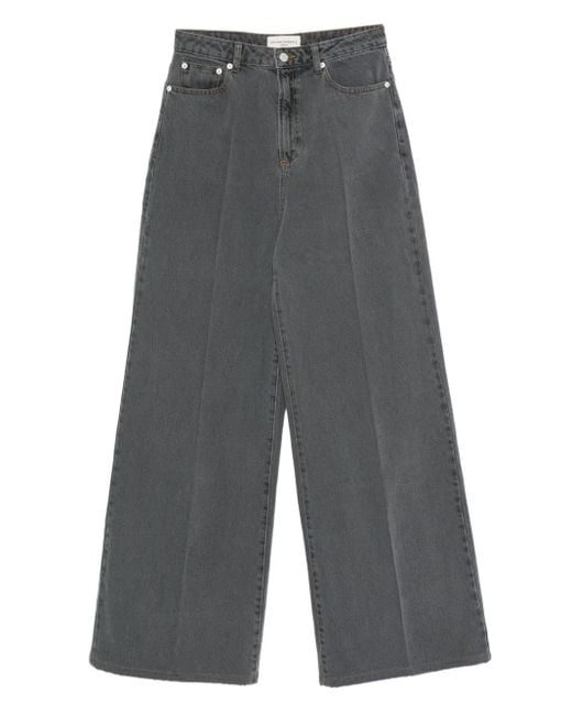 Officine Generale Jeans Met Wijde Pijpen in het Gray