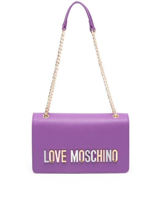 Love Moschino Purple Logo-lettering Cross Body Bag