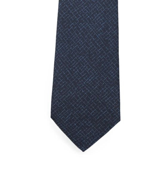 Canali Blue Geometric-Pattern Silk Tie for men