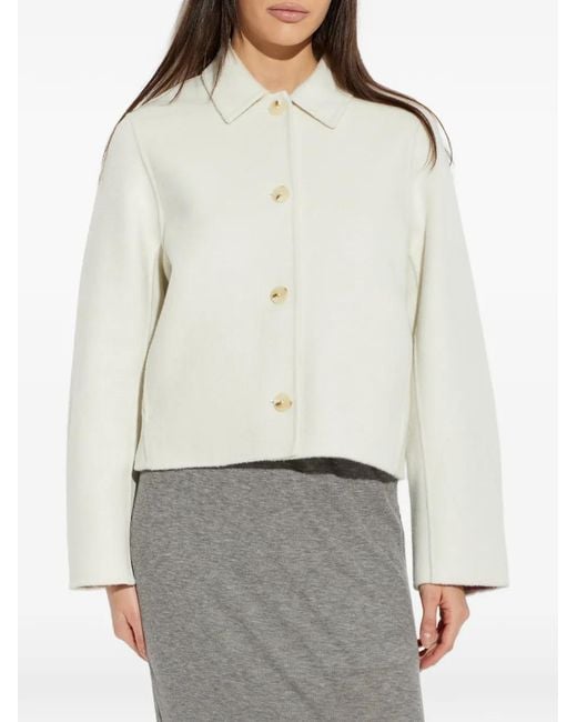 Samsøe & Samsøe White Saholly Collared Jacket