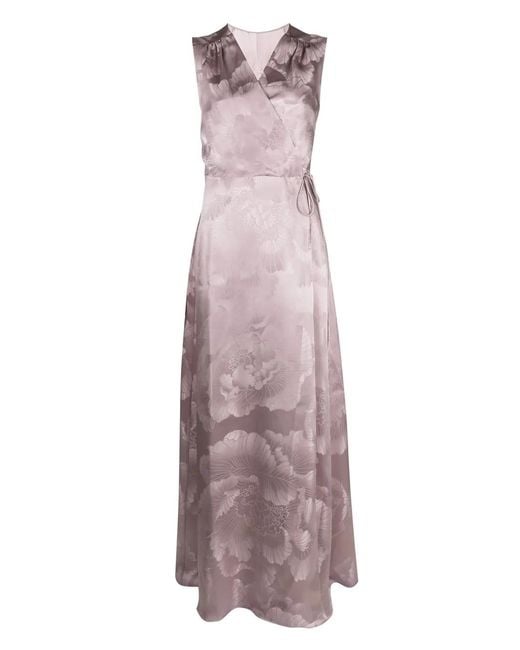 Carine Gilson Purple Floral-Jacquard Silk Nightdress