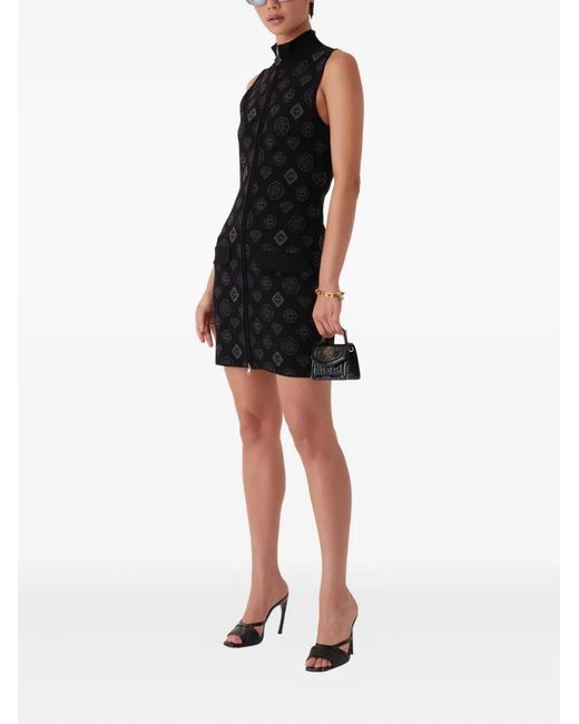 Casablanca Black Monogram-Patterned Dress