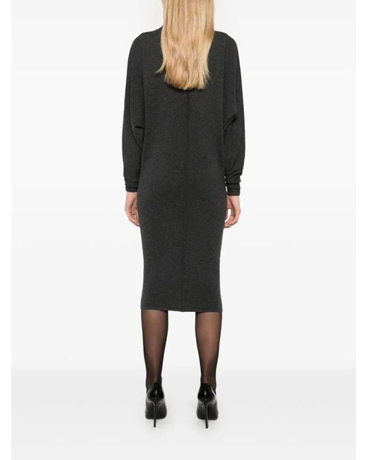 Saint Laurent Black Knitted Midi Dress