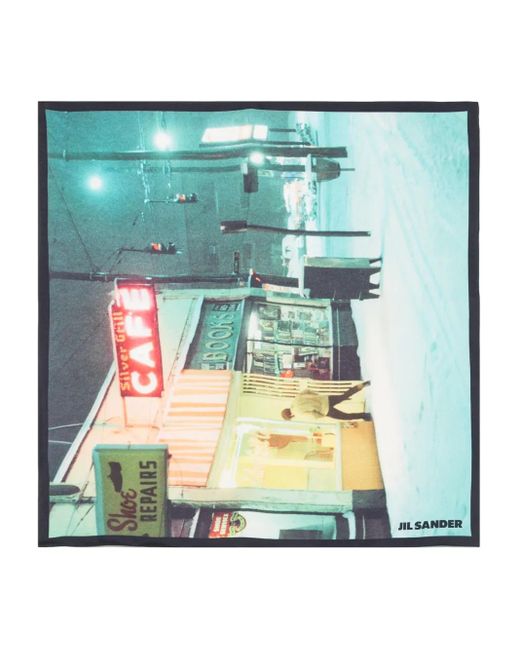 Jil Sander プリント スカーフ Green