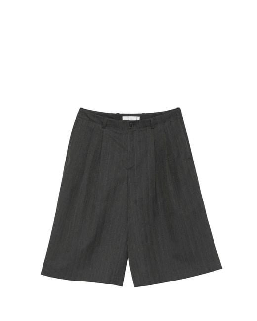 Our Legacy Black Split Pinstripe Shorts for men