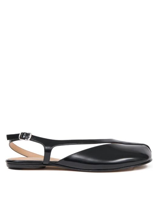Maison Margiela Black Tabi Leather Ballets