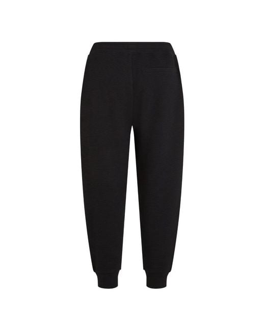 Karl Lagerfeld Black Waffle-Knit Track Pants for men