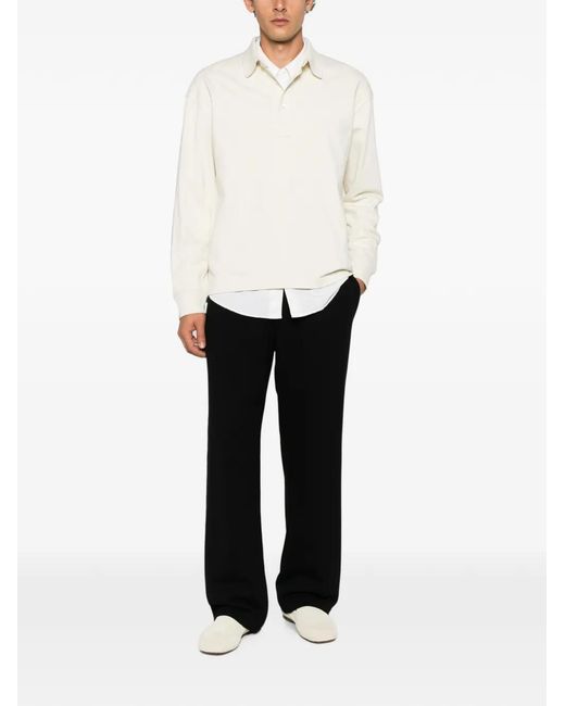 AMI White Logo-Patch Polo Shirt for men