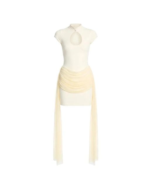 Axel 113 White Khy Cut-Out Draped Mini Dress