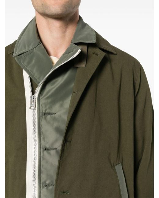 Veste matelassée à design superposé Sacai pour homme en coloris Green