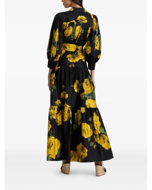 Alice + Olivia Cora Gelaagde Blousejurk in het Black