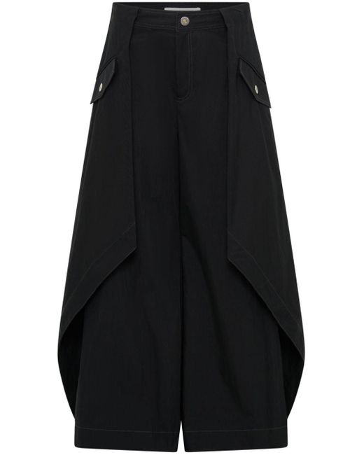 Dion Lee Black Layered Wide-leg Trousers