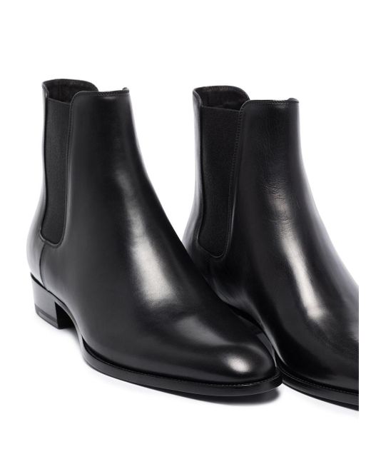 Saint Laurent レザー ワイアット 30 チェルシーブーツ カラー ブラック メンズ Lyst