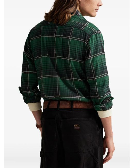Polo Ralph Lauren Green Classic Fit Plaid Performance Workshirt for men