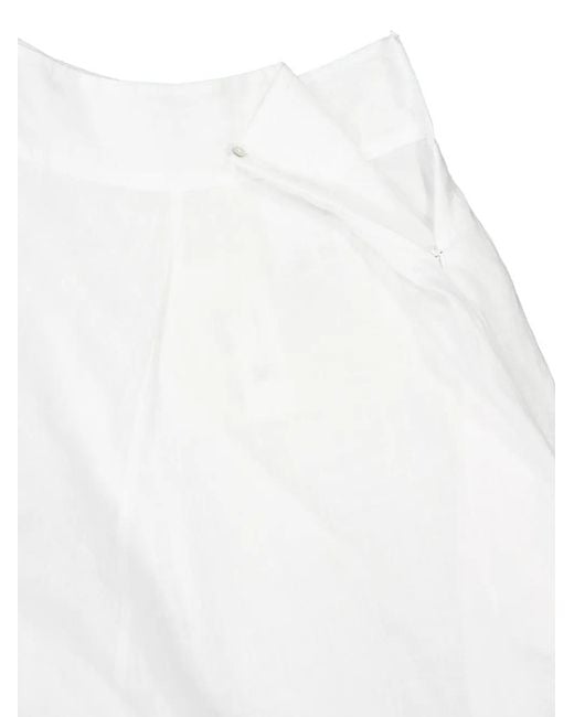 120% Lino White Midi Skirt