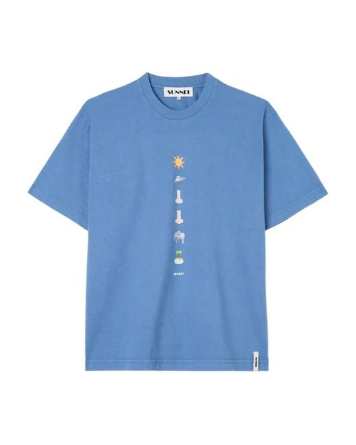 Sunnei Blue Emoji T-Shirt