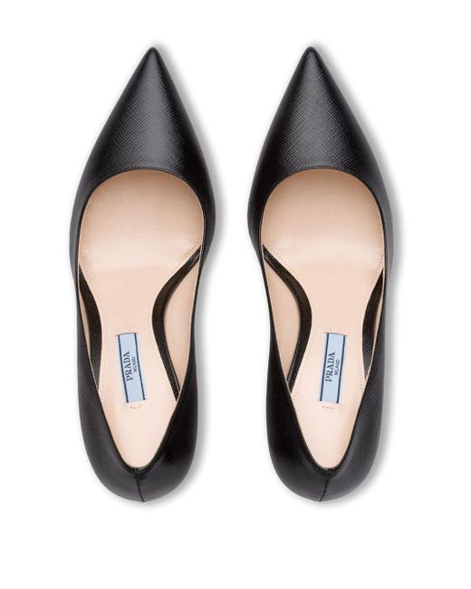 Prada Leather Classic Pointed Pumps in Nero (Black) - 42% Lyst
