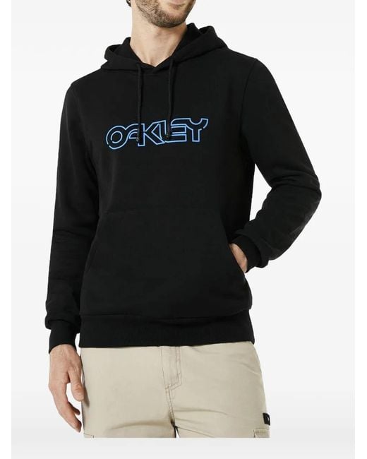 Oakley Black Logo-Detail Drawstring Hoodie for men