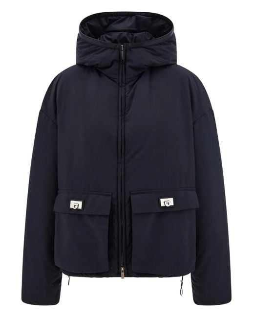 Ferragamo Blue Hooded Jacket