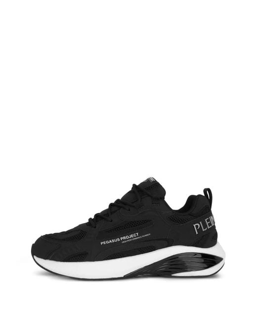 Philipp Plein Black Pegasus Project Panelled Sneakers